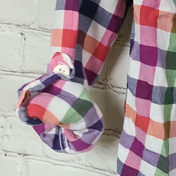 Aeropostale XS Soft Red Blue Check Plaid Button Down Long Sleeve Shirt Y2K 90s - Picture 5 of 11